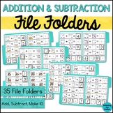 Math File Folder Games Addition & Subtraction Special Educ