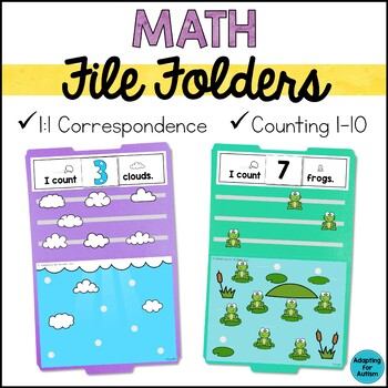 Preview of Math File Folder Games Special Education | 1:1 Correspondence and Counting