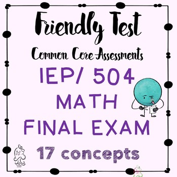 Preview of Math Final Exam Semester One Basic Math for RSP, IEP, 504, SDC students