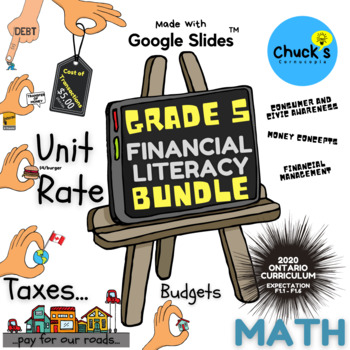 Preview of Math - Financial Literacy - Canadian Money - Grade 5 Ontario Bundle on Google™