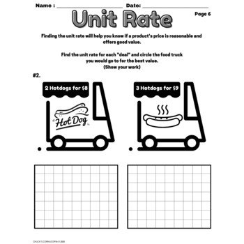 math financial literacy grade 5 unit rates print version