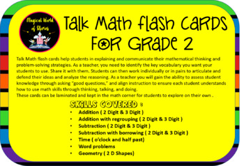 Preview of Math Flash Card - Math Talk