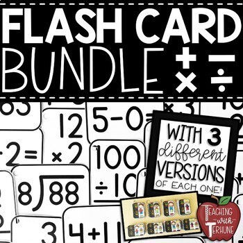 Preview of Math Flash Cards BUNDLE {Addition, Subtraction, Multiplication, & Division}
