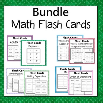 Preview of Math Flash Cards Bundle