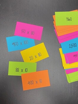 Preview of Math Flash Cards: Place Value Multiplication & Division 10's, 100's, 1000's