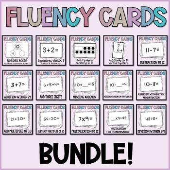 Preview of Math Flashcard Bundle!  Build Math Fluency, Number Sense and Flexibility!