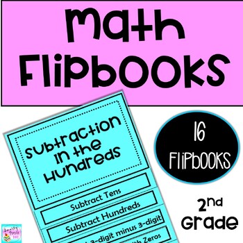 Preview of Math Flipbook 2nd Grade Printable ALL Operations, Time, Money 