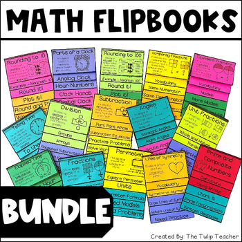 Preview of Math Flipbooks BUNDLE All Operations, Area, Perimeter, Fractions, Graphs, & More