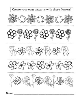 number worksheets grade 1 patterns for math Pattern Shapiro  Teachers  Ana Math Worksheet Flower by