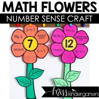 Preview of Math Flowers Free Spring Math Craft