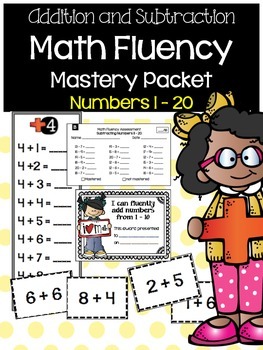 Preview of Math Fluency Mastery Packet {Addition and Subtraction to 20}