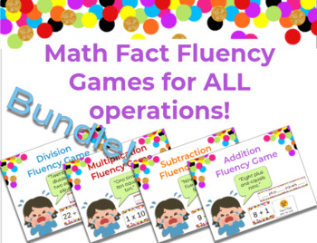 Preview of Math Fluency Game Cards Bundle