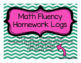 No Prep Math Fact Fluency Homework Logs - 34 weeks!