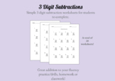 Math Subtraction Fluency Practice, 3 Digit Subtraction Worksheet!