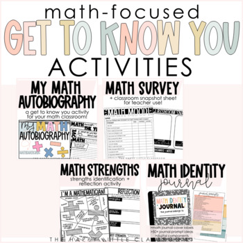 Preview of Math-Focused Get to Know You Activities | Back to School