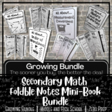Math Foldable Notes Mini Book Growing Bundle (Secondary Math)