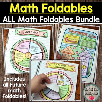 Preview of Math Foldables Bundle (Includes All Math Wheel Foldables)