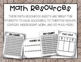 Math Folder, Math Resources, Math Tools