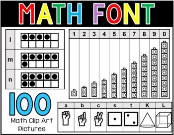 Preview of Math Font - Clip Art Font for Personal or Commercial Use