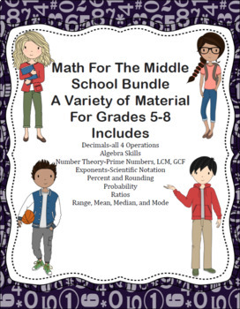 Preview of Math For The Middle School Bundle-A Variety of Material For Grades 5-8