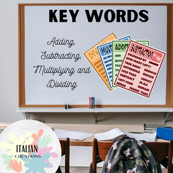 Preview of FREE Math: Four Operations Key Words Printable Poster