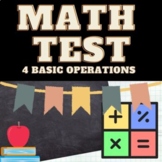 Math Four Operations Screener/Assessment with Answer Key
