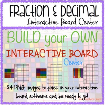 Preview of Math Fraction & Decimal 100s Grid Build-Your-Own Interactive Board Center