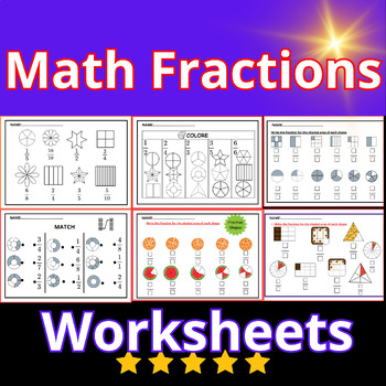 Preview of Math Fraction Review  Activities - Printable Worksheets / Identifying Fractions