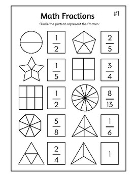 Preview of Math Fraction Worksheet | Geometry | Everything Mathz