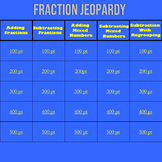 Math Fractions Jeopardy