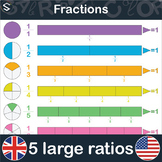 Math Fractions Large Posters for Math Classroom and Homesc