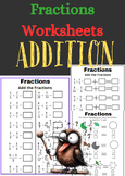 Math Fractions worksheets BUNDLE ADDITION/Review Activitie