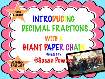 Preview of Math Fun Introduction to Decimal Fractions with Giant Paper Chain Activity