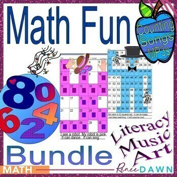 Preview of Math Fun Centers - Math Robot Printables, Number Medallion and Counting MP3s