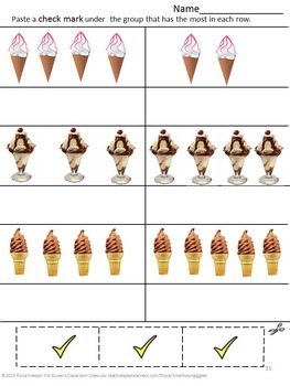 distance learning ice cream math cut paste worksheets special ed