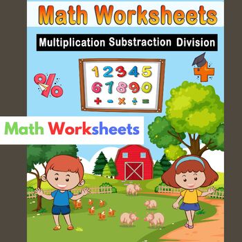 Preview of Math Fundamentals: Substruction and Division Math Workbook| Maths Activity