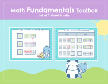 Preview of Math Fundamentals Toolbox: Sheets "1 and 2 Digit Numbers & Regrouping"