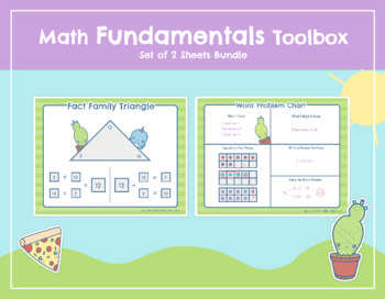 Preview of Math Fundamentals Toolbox: Sheets "Fact Family Triangle" & "Word Problem Chart"
