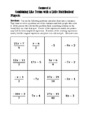Math GAME - Pre-Algebra Combining Like Terms with Distribu