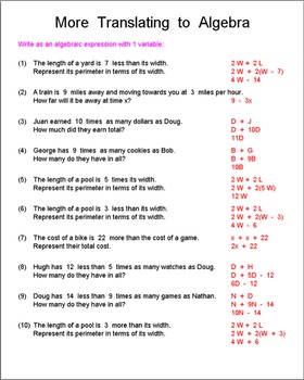 Math Galaxy Algebra Word Problems Riddles Ebook By Math Galaxy Tpt