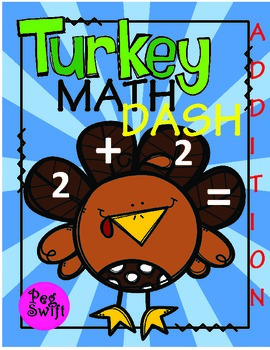 Preview of Math Game - Addition - Turkey Math Dash!