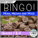 Grade 7 and 8 Data Management Math Game | BINGO | Mean, Me
