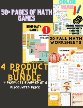 Preview of Math Game Bundle- 4 Different Math Games- over 80 pages
