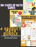 Math Game Bundle- 4 Different Math Games- over 80 pages