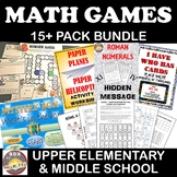 Printable Math Games Bundle Upper Elementary & Middle Scho