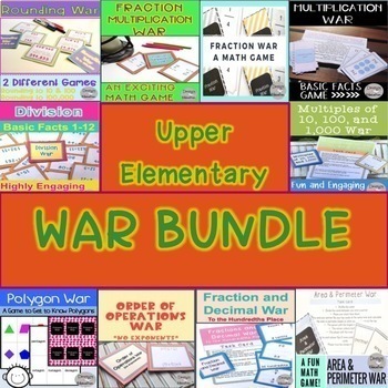 Preview of Math Game Bundle Upper Elementary War Games