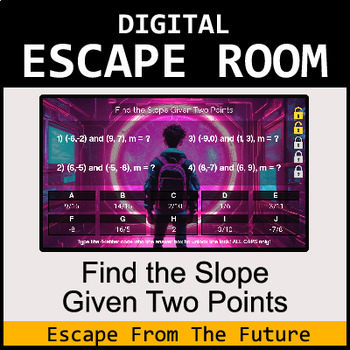 Preview of Math Game - Digital Escape Room - Find the Slope Given Two Points