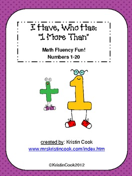 Math Game - I Have, Who Has - 1 More Than, Up to 20 by Mrs Kristin Cook
