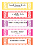 Math Game Labels