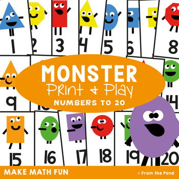 Monster Math Game Center Counting and Number Order by From the Pond